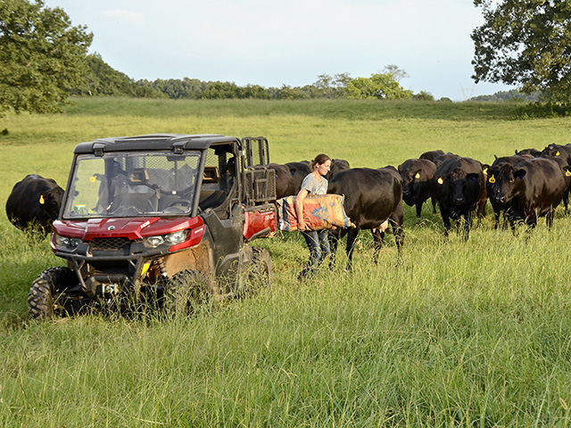 Jamie Blythe found the Can-Am Defender to be as multipurpose as her operation. (Progressive Farmer image by Brent Warren)